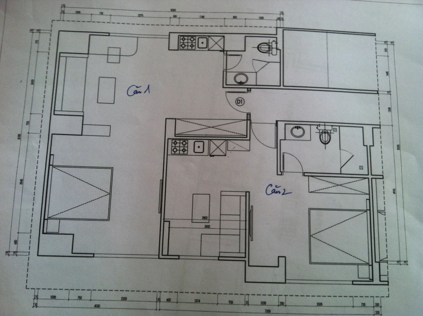 Mặt bằng căn hộ đầu tiên